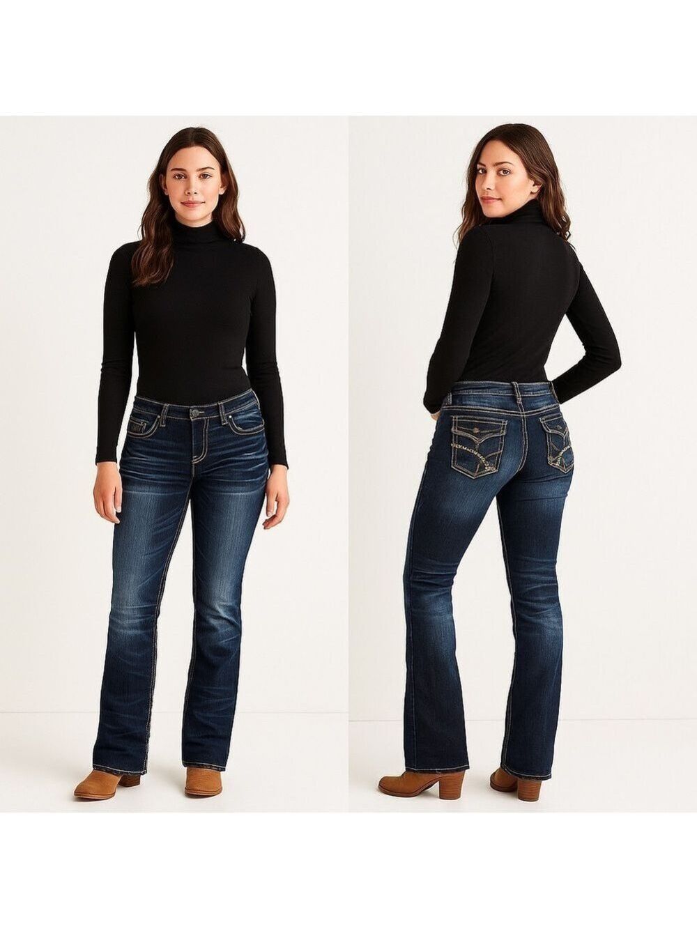 WISHFUL PARK ✨ Women’s Low-Rise Bootcut Jeans 👖 Embroidered Sz 11 🎀